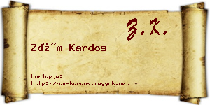 Zám Kardos névjegykártya